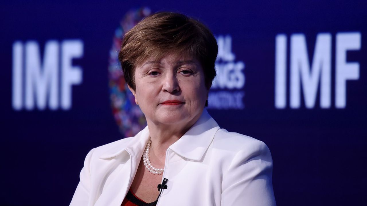 International Monetary Funds (IMF) Managing Director Kristalina Georgieva pauses while speaking about gender equality during the IMF and World Bank Fall Meetings on October 15, 2019 in Washington, DC. (Photo by Olivier Douliery / AFP)