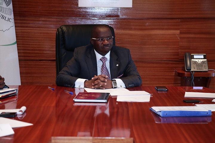 Le ministre du Budget et des Comptes publics, Sosthène Ossoungou Ndibangoye.