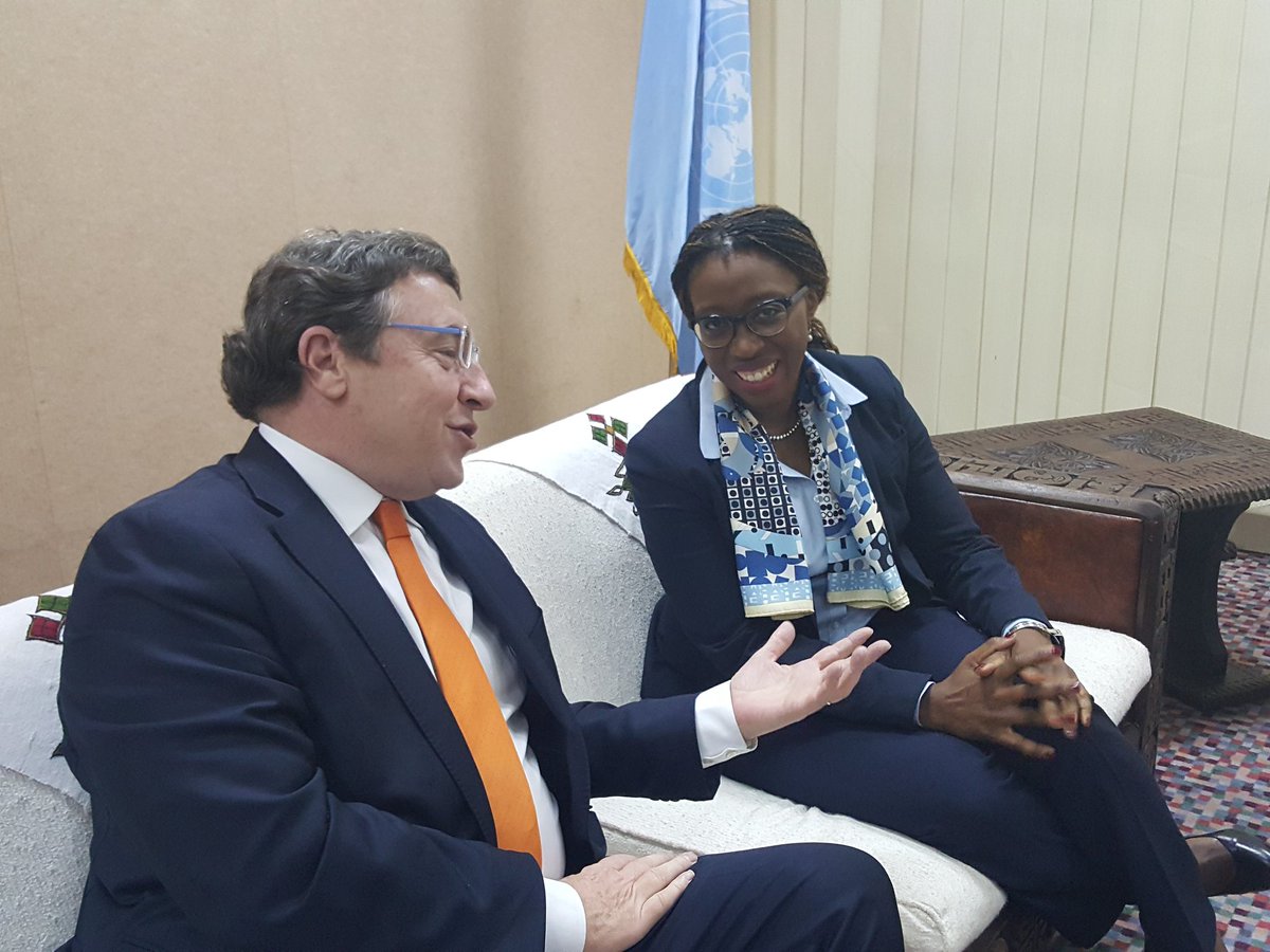 La Secrétaire exécutive de la CEA, Vera Songwe, et le Commissaire européen à la coopération internationale et au développement, Neven Mimica.