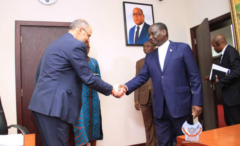 La délégation du FMI conduite par Mauricio Villafuerte reçue par le Premier ministre, Sylvestre Ilunga Ilunkamba.