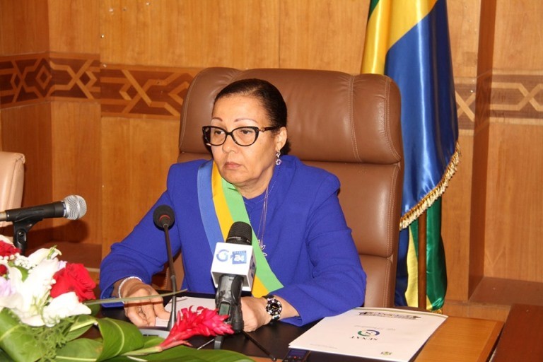 Lucie Milebou, la présidente du Sénat gabonais.
