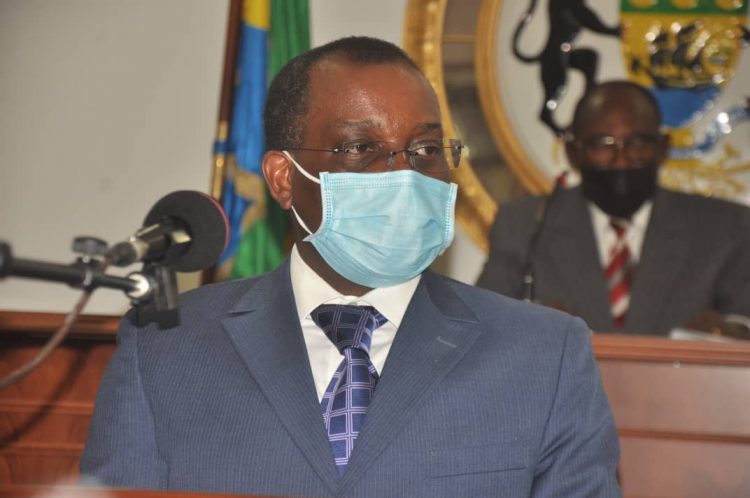 Le ministre du Pétrole, du Gaz et des Mines, Vincent de Paul Massassa devant les députés.