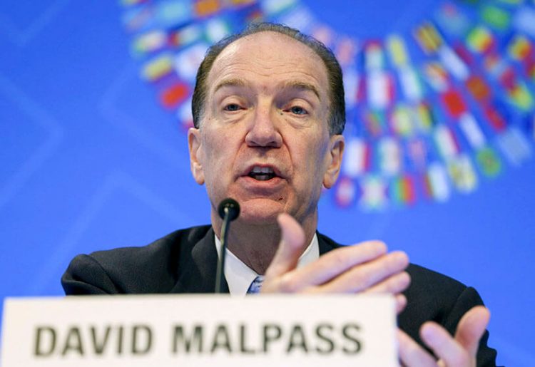 Le président du Groupe de la Banque mondiale, David Malpass.