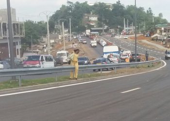 Une vue de la route PK5-PK12, à Libreville, réhabilitée et élargie, grâce aux financement de la BDEAC.