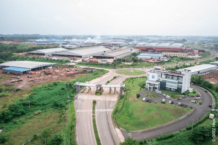 Une vue aérienne de la ZES de Nkok.