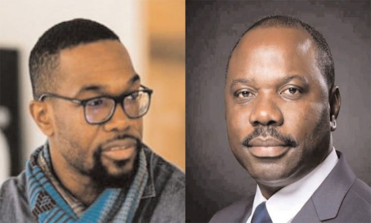 Le Directeur général, Erick Yong et le ministre du Commerce, des Petites et moyennes entreprises, et de l’Industrie, Hugues Mbadinga Madiya.