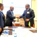Le ministre congolais de  la Coopération Internationale, Denis Christel Sassou Nguesso et le Dr. Thierry Wandji, PDG de Cybastion, lors de la signature d’un protocole d'entente pour la mise en place, des mécanismes de financement pour développer, en partenariat public-privé, des projets dans les domaines de la digitalisation et la cybersécurité.