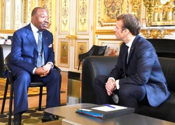 Ali Bongo Ondimba et son homologue français, Emmanuel Macron.