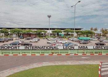 Une vue de  l'Aéroport international Léon M'ba