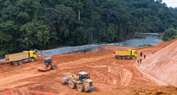 Une vue aérienne du chantier