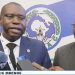 Eric Mbende, Directeur général de l'intégration de la République du Congo, et Charles Assamba Ongodo, Vice-président de la Commission de la CEMAC face à la presse.