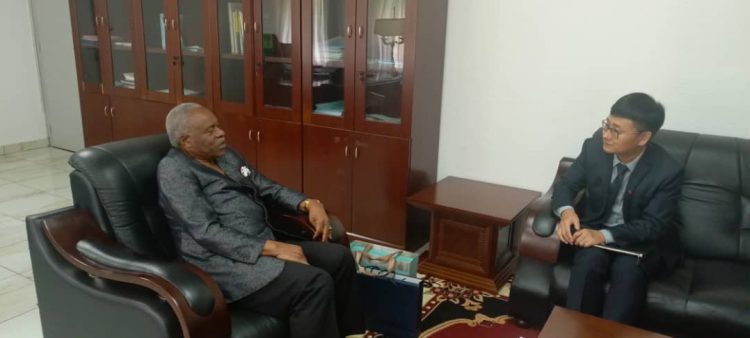 Le président de la Commission de la CEMAC, Balthasar Engonga Edjo’o s’entretenant avec la délégation chinoise.