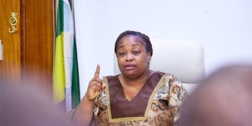 Le ministre d'État en charge de l’Education nationale, chargé de la Formation civique , Camelia Ntoutoume Leclercq