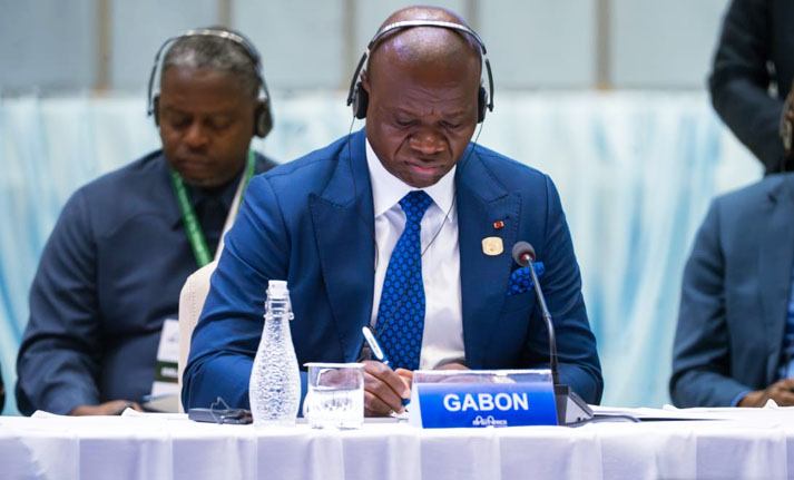 Le président de la République, Brice Clotaire OLIGUI NGUEMA, a pris part aux travaux du Sommet Afrique–Italie.