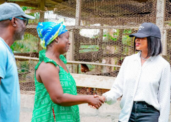 La ministre du Commerce, des PME-PMI et de l’Entrepreneuriat des Jeunes, Zenaba Gninga Chaning, lors de sa visite de terrain.