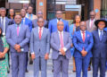 Les délégations du Groupe de la Banque africaine de développement et de la CEEAC lors de la mission de dialogue technique tenue à Libreville, au Gabon.