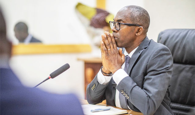 Le ministre de l'Economie et des Finances, Thierry Minko